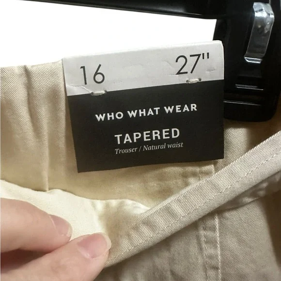 Who What Wear Khaki Chinos with belt size 16 NWT - Picture 5 of 6